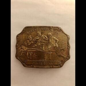 Vintage Tiffany NY Wells Fargo &Co. Copper Brass Tone Belt Buckle Pikes Peak